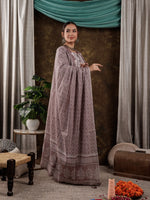 Thumbnail for Yufta Purple Ethnic Motifs Pure Cotton Kurta Dupatta Set With Lace Detailing