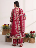 Thumbnail for Yufta Purple Floral Print A-Line Kurta Trouser And Dupatta Set