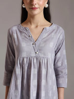 Thumbnail for Yufta Purple Handloom Cotton Gathered Or Pleated Top