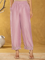 Thumbnail for Yufta Purple Silk Blend Pakistani Style Kurta Dupatta Set