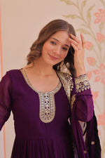 Thumbnail for Evanik Faux Georgette With Embroidered Work Wedding Gown Dupatta