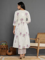 Thumbnail for Yufta Purple Gota_Patti Cotton Anarkali Kurta Dupatta Pant Set