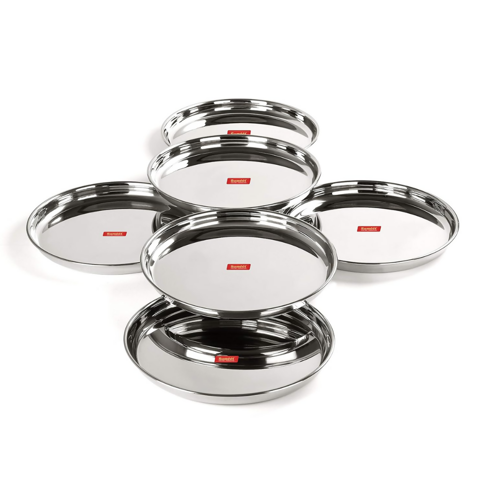 Sumeet Stainless Steel Dinner Plates - Dista