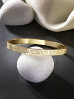 Thumbnail for NVR Men's Set of 2 Gold & Black Rhodium-Plated Stainless Steel Kada Bracelet - Distacart