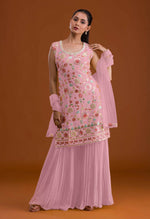 Thumbnail for Anaita Pink Georgette Suit with Embroidered Multi Work