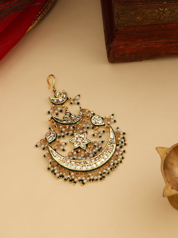 Ruby Raang 22k Gold Polished Kundan Passa