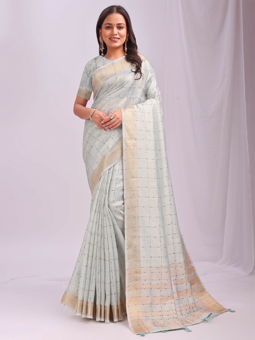 Astita Organza Sky Blue Saree