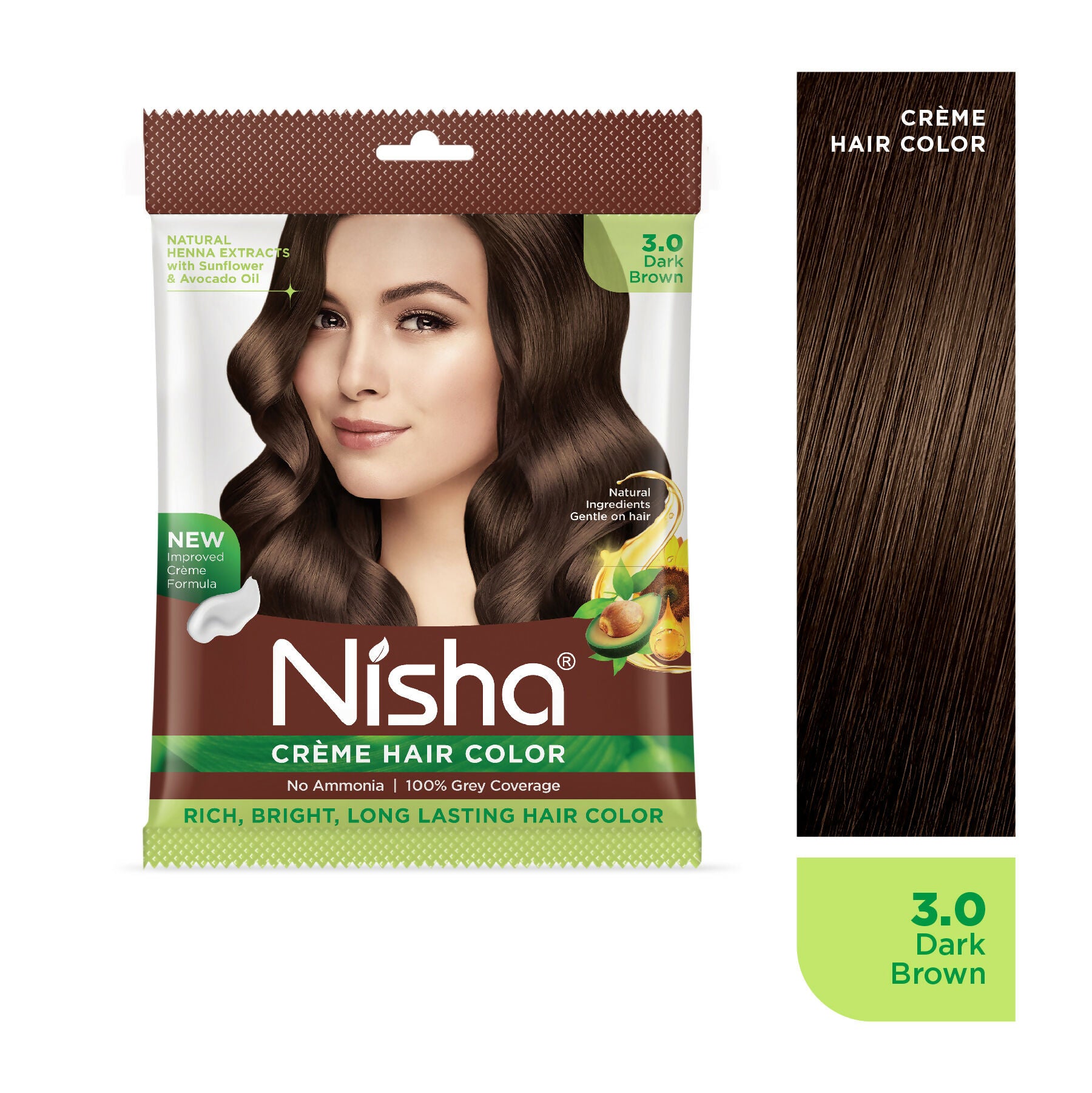 Nisha Creme Hair Color for Women - Dark Brown - Distacart