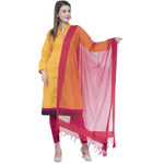 Thumbnail for A R Silk Women's Gold Print Orgenza Cotton Mehroon Dupattas and Chunnis