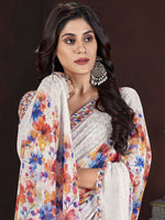 Thumbnail for Mitera Floral Pure Georgette Saree - Distacart