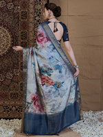 Thumbnail for Anouk Floral Zari Silk Blend Sungudi Saree - Distacart