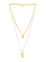 Thumbnail for Ruby Raang Double Layered Yellow Onyx and Kundan Necklace