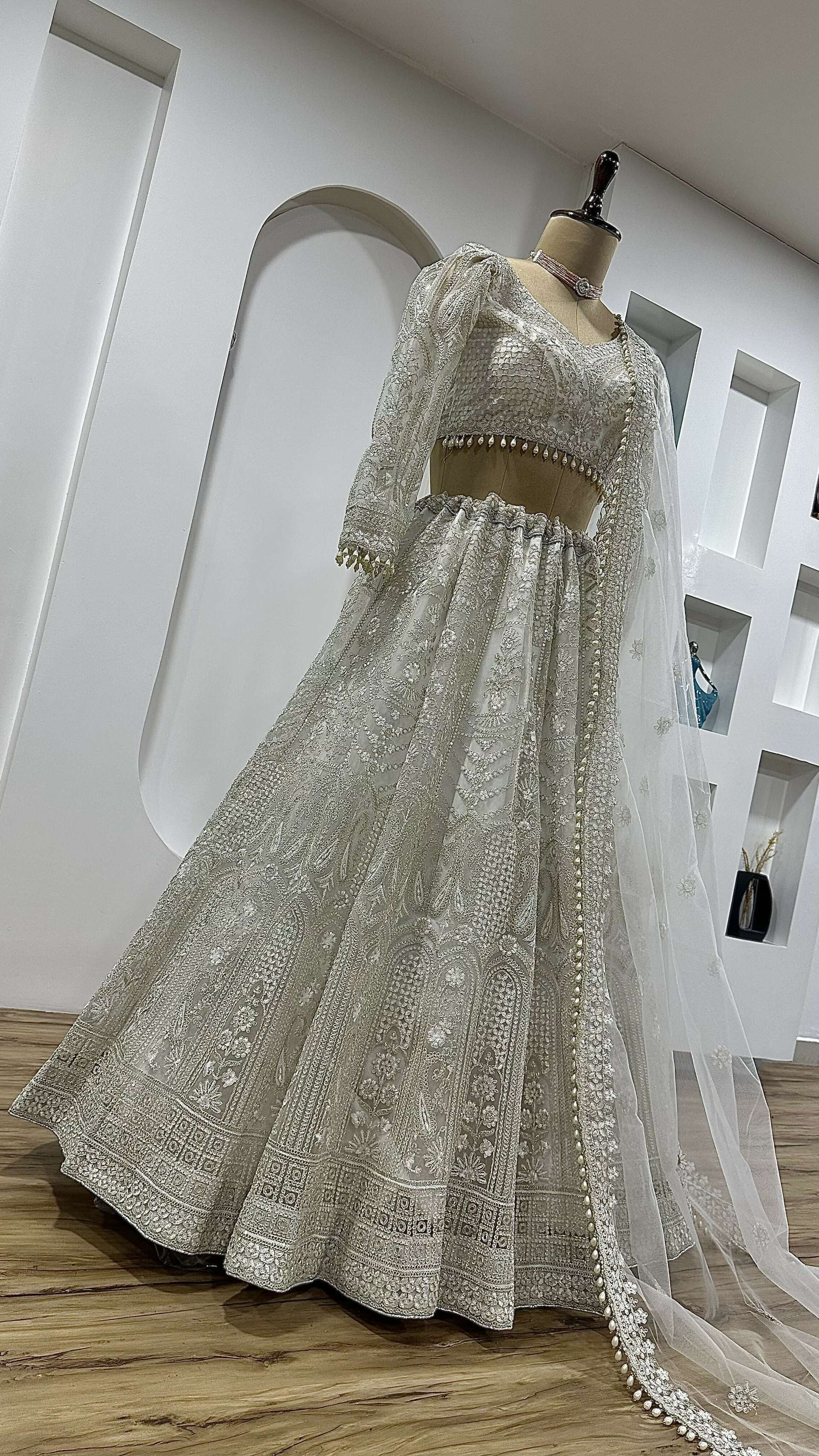 Aastha Fashion White Designer Wedding Wear Lehenga Choli
