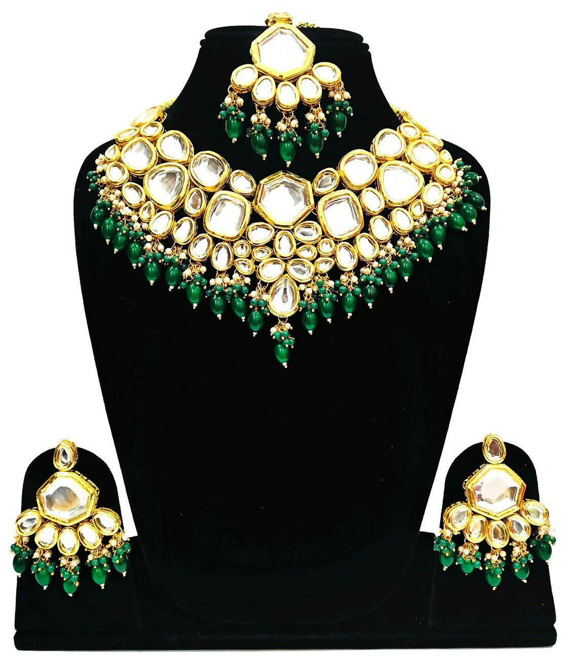 Joban Fashion Hand Made High Quality Gold Plated Base Metal Alloy Kundan Stone Studded Kundan Jewellery Set - Distacart