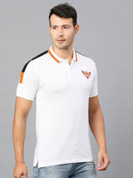 Thumbnail for Fancode Sunrisers Hyderabad IPL Printed Polo Collar Cotton Sports T-shirt - Distacart