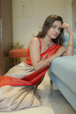 Thumbnail for Preksha Creation Indian Style Banarasi Soft Silk Women Saree - White - Distacart