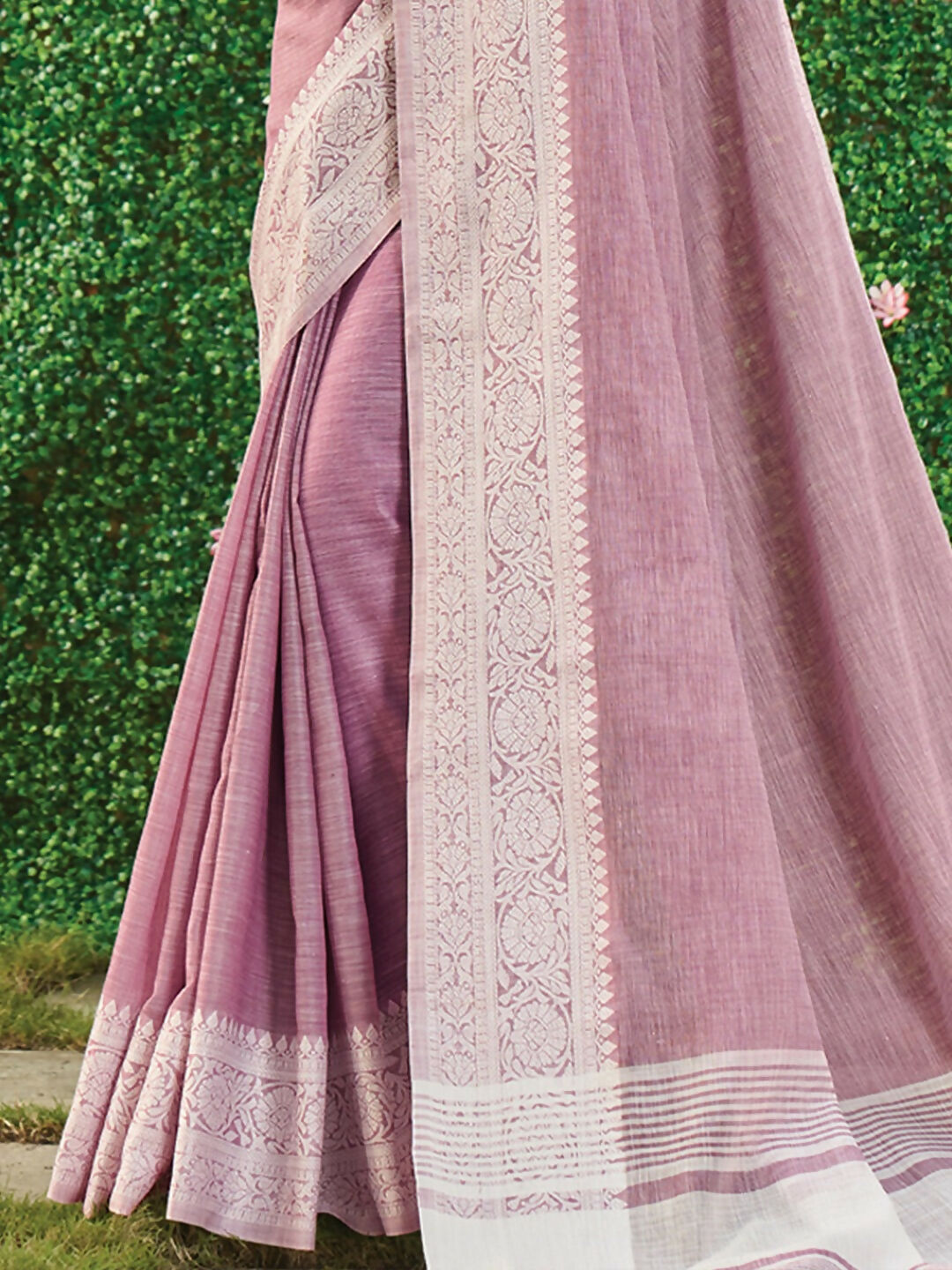Astita Onion Pink Linen Saree