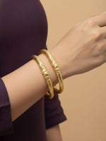 Thumbnail for NVR Women Set of 2 Gold Plated Traditional Kada Bangle - Distacart