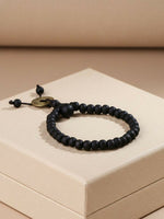 Thumbnail for NVR Men Black Beaded Bracelet - Distacart