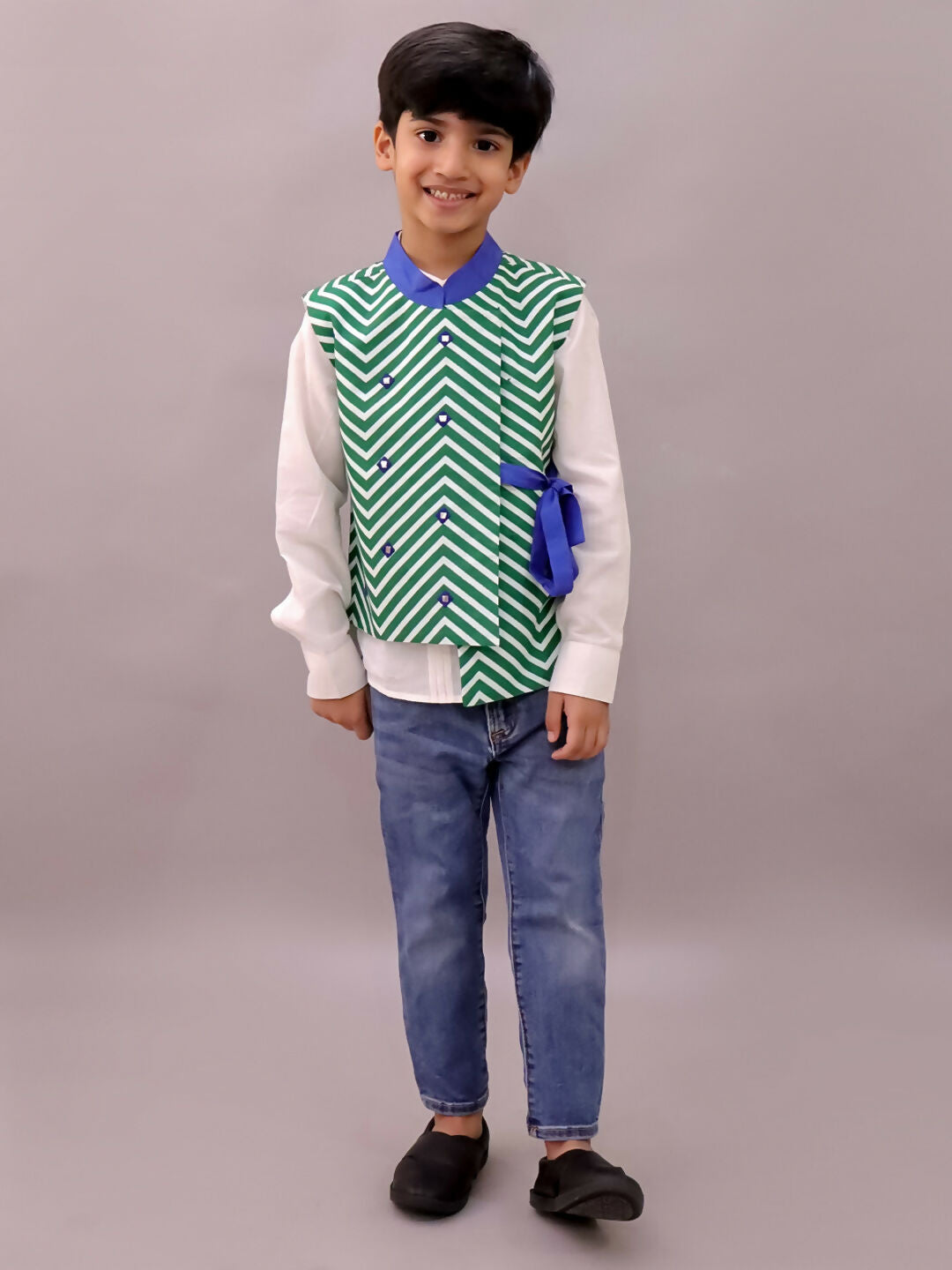 Lil Drama Shor-Gul Green Jacket For Boys