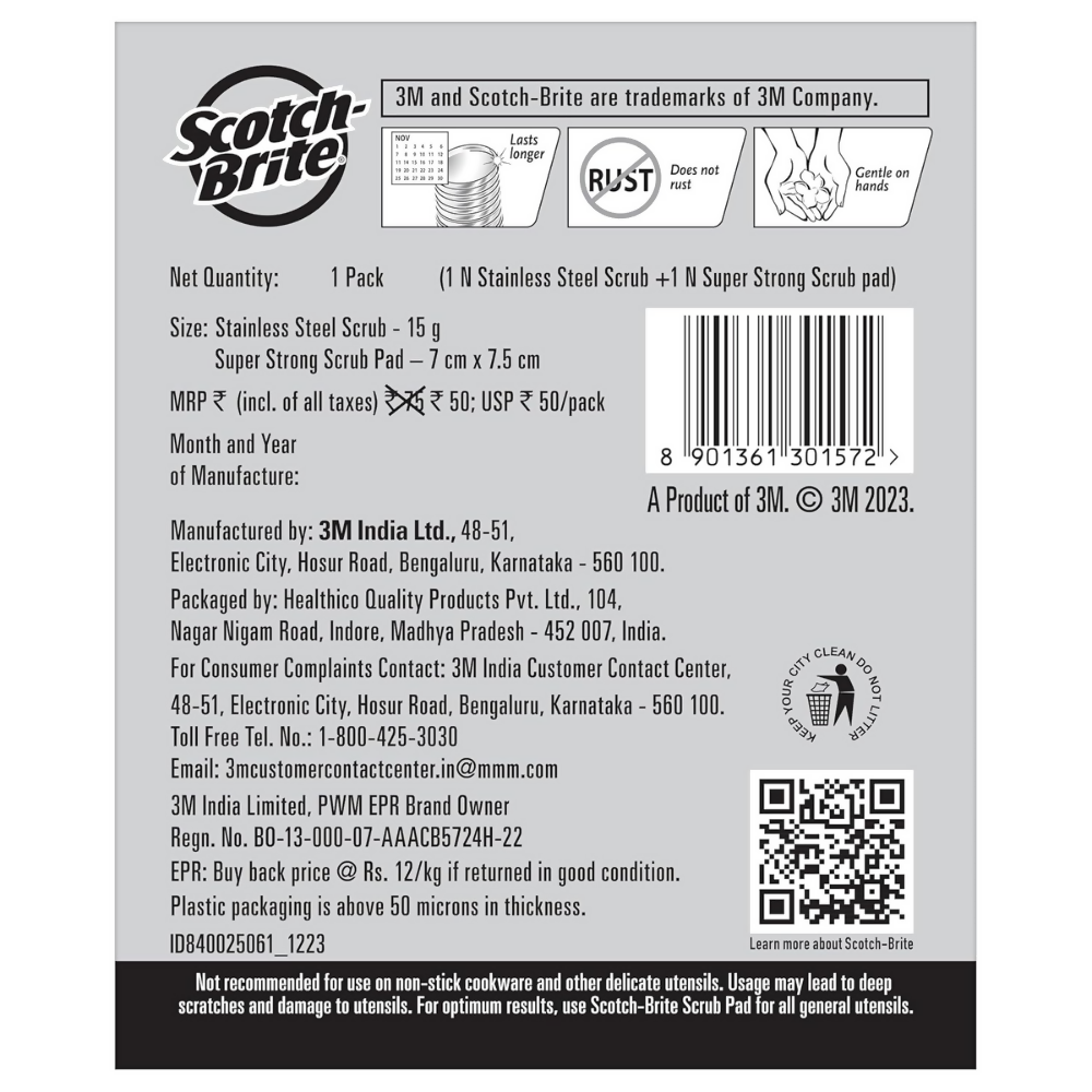 Scotch-Brite Steel Ball and Super Strong - Pack of 6 - Dista