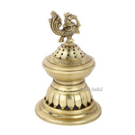 Thumbnail for CraftVatika Peacock Shaped Brass Golden Diya For Decoration
