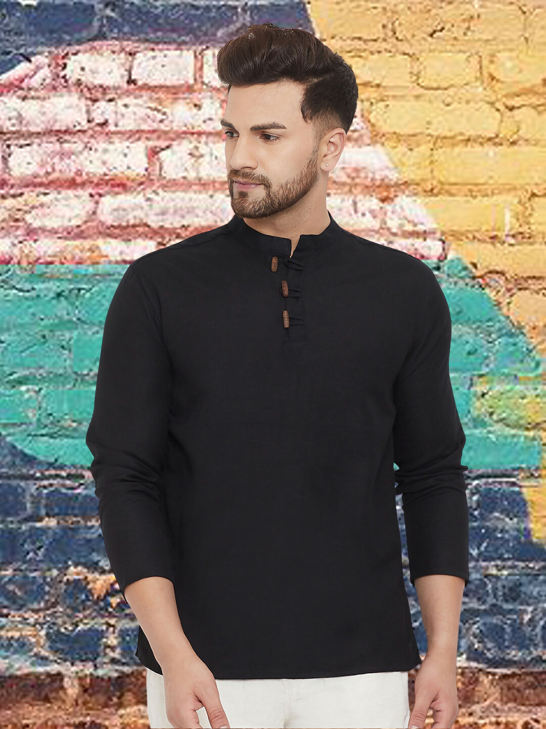 Even Apparels Men's Pure Cotton Black Kurta - Distacart