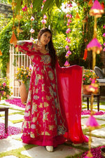 Thumbnail for Teeya Creation Rani Color Wedding Wear Heavy Embrodiery Work Plazo Set - Distacart