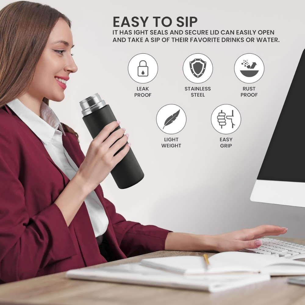 Milton Glide 1000 Stainless Steel Water Bottle - Black - Dista