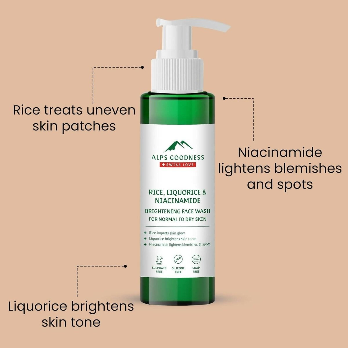 Alps Goodness Rice, Liquorice & Niacinamide Brightening Facewash - Distacart