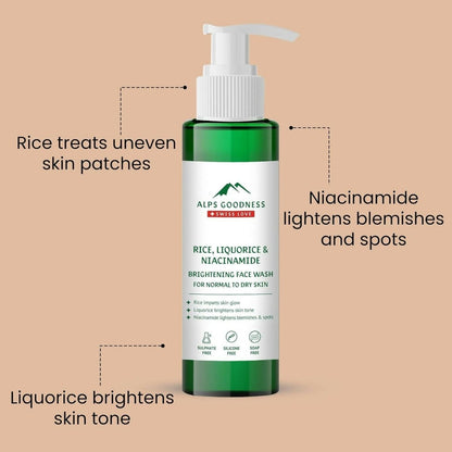 Alps Goodness Rice, Liquorice & Niacinamide Brightening Facewash - Distacart