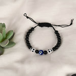 Thumbnail for NVR Men & Women Black Evil Eye Adjustable Bracelet - Distacart