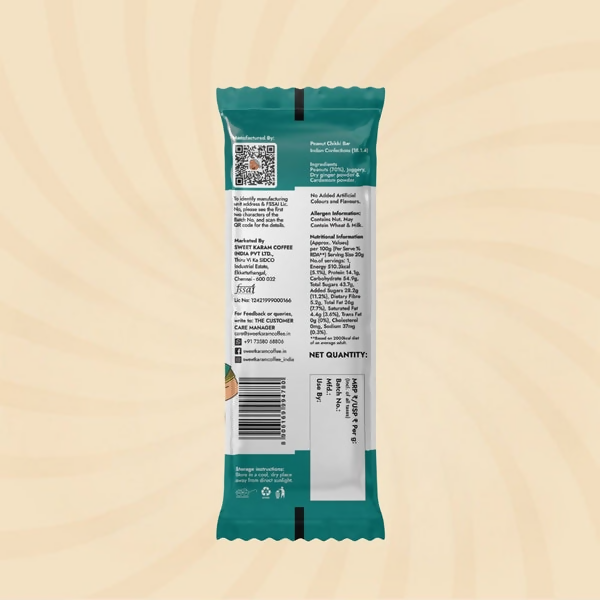 Sweet Karam Coffee Peanut Chikki Bar (Zero White Sugar) - Distacart