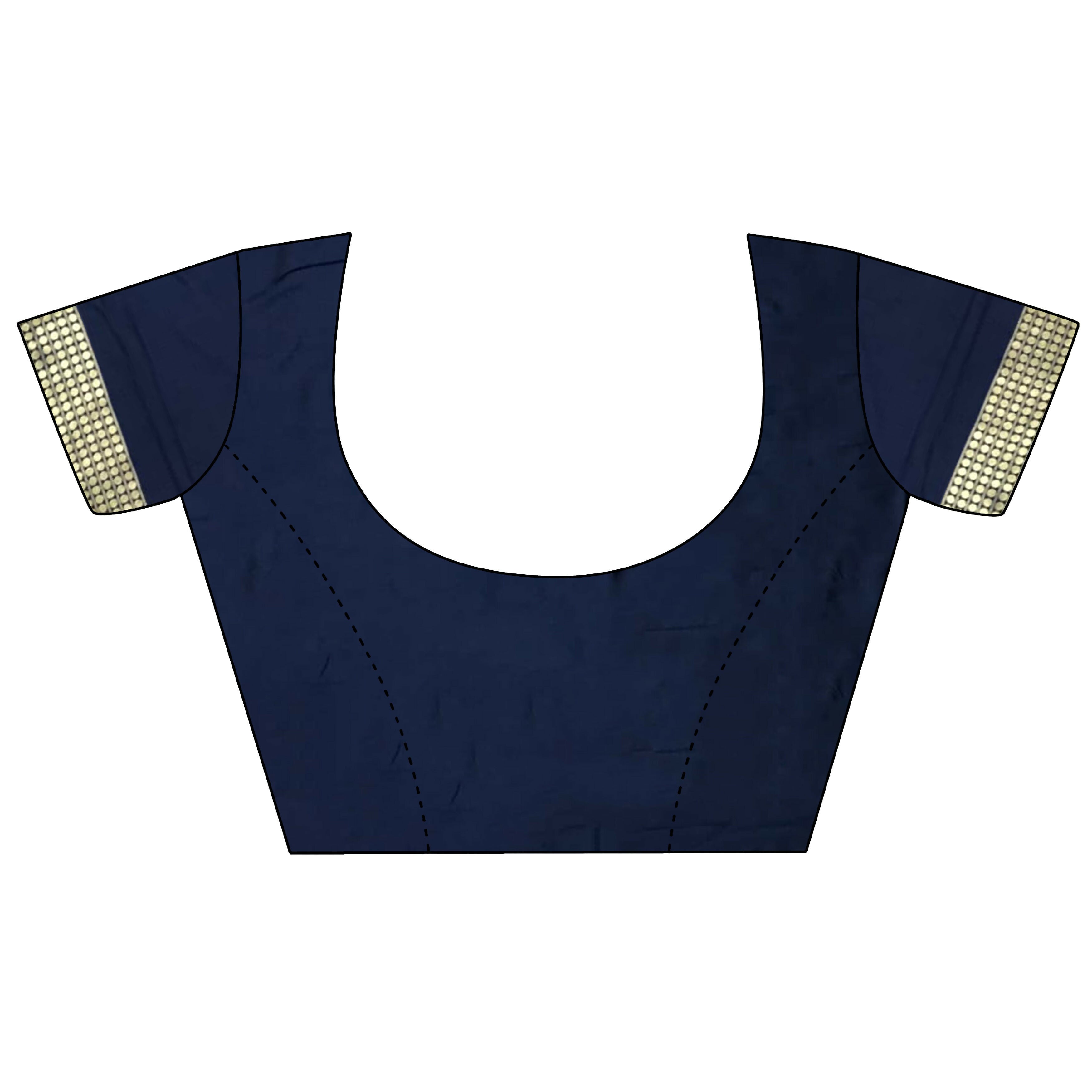 Joban Fashion Navy Blue Banarasi Soft Lichi Silk Paisley Saree