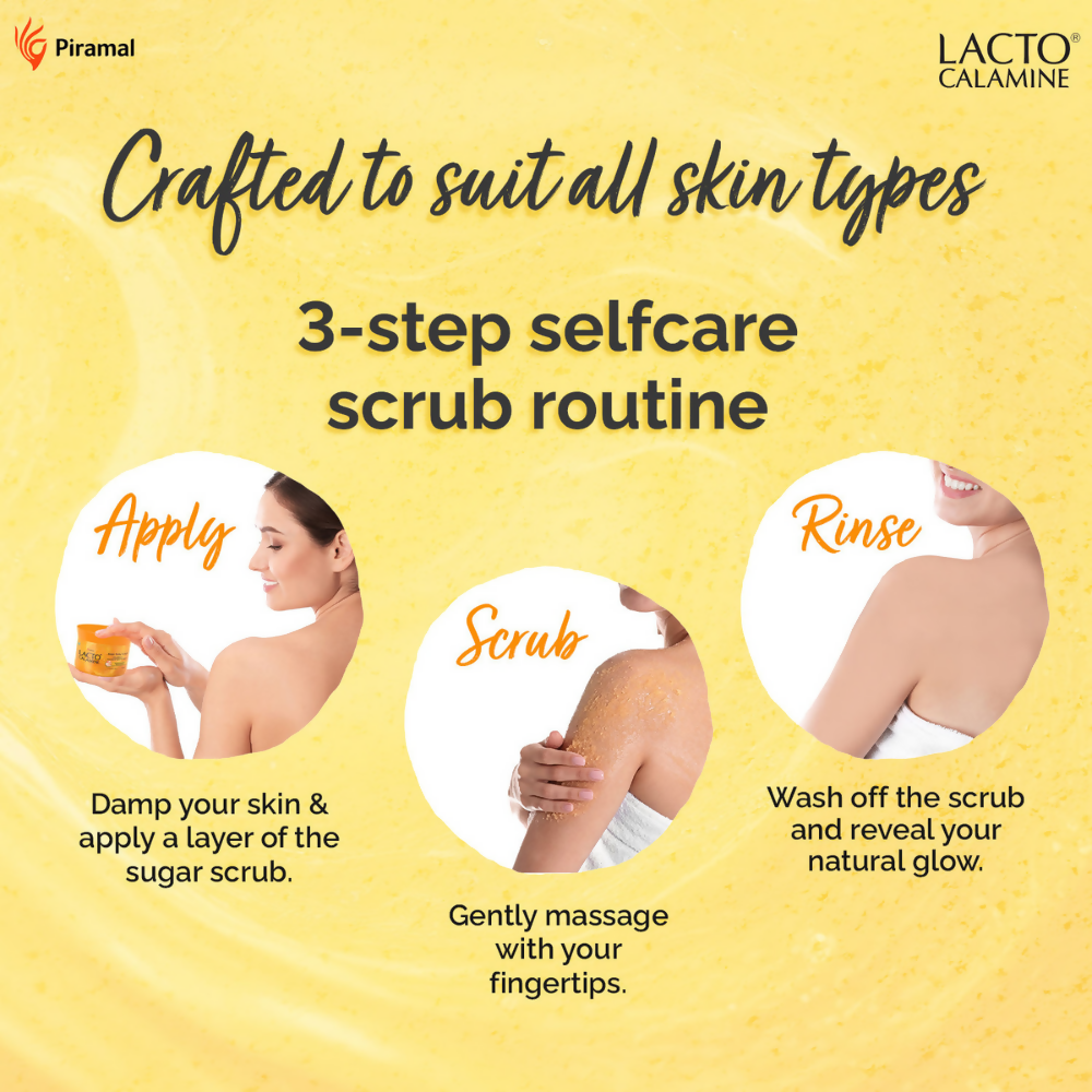 Lacto Calamine Vitamin C Sugar Body Scrub, Mild Exfoliation+Glowing Skin Scrub