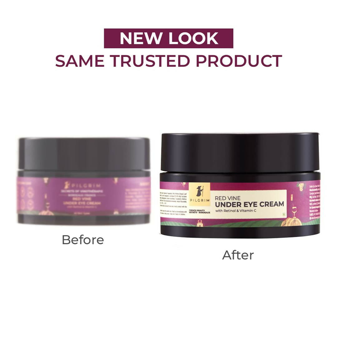 Pilgrim Red Vine Under Eye Cream with Retinol & Vitamin C For Dark Circles, Wrinkles, & Puffy Eyes - Distacart