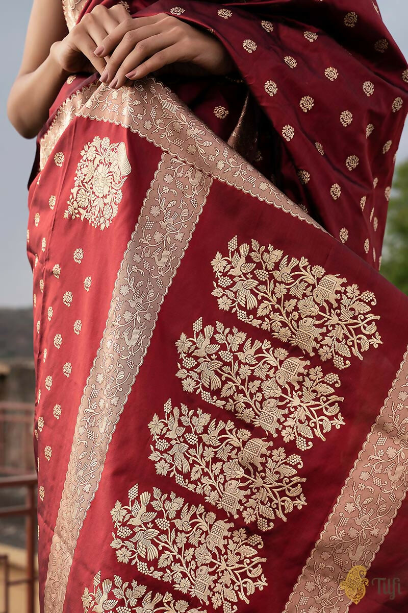Preksha Creation Indian Style Banarasi Soft Silk Women Saree - Red - Distacart