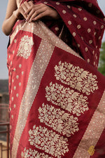 Thumbnail for Preksha Creation Indian Style Banarasi Soft Silk Women Saree - Red - Distacart
