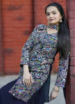 Thumbnail for Teeya Creation Blue Color Tapeta Silk Embroidery Work Party Wear Palazzo Set - Distacart