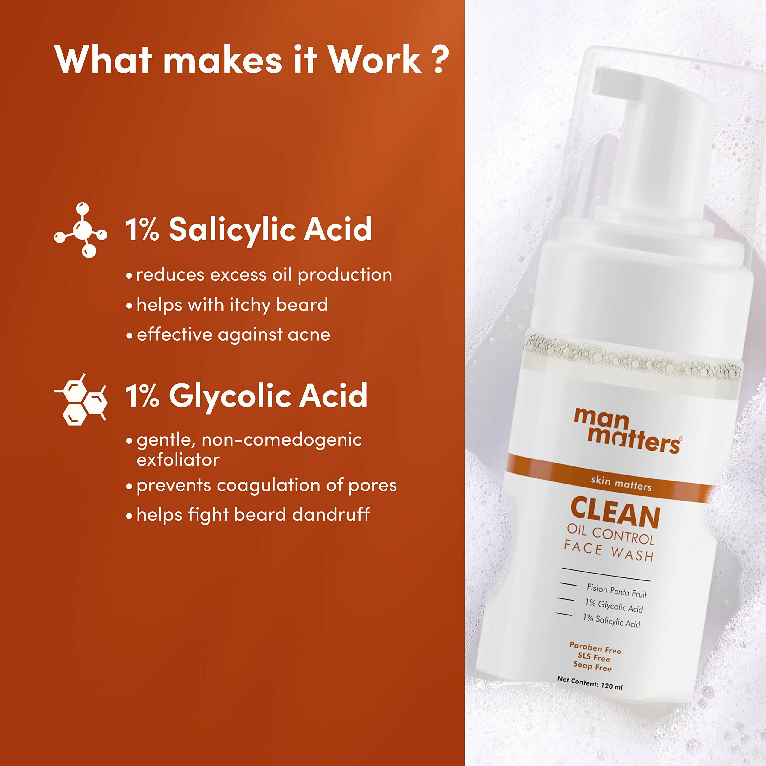 Man Matters 1% Salicylic Acid Oil Control Face Wash And 2% Salicylic Acid Defend Acne Spot Correction Gel For Men - Distacart