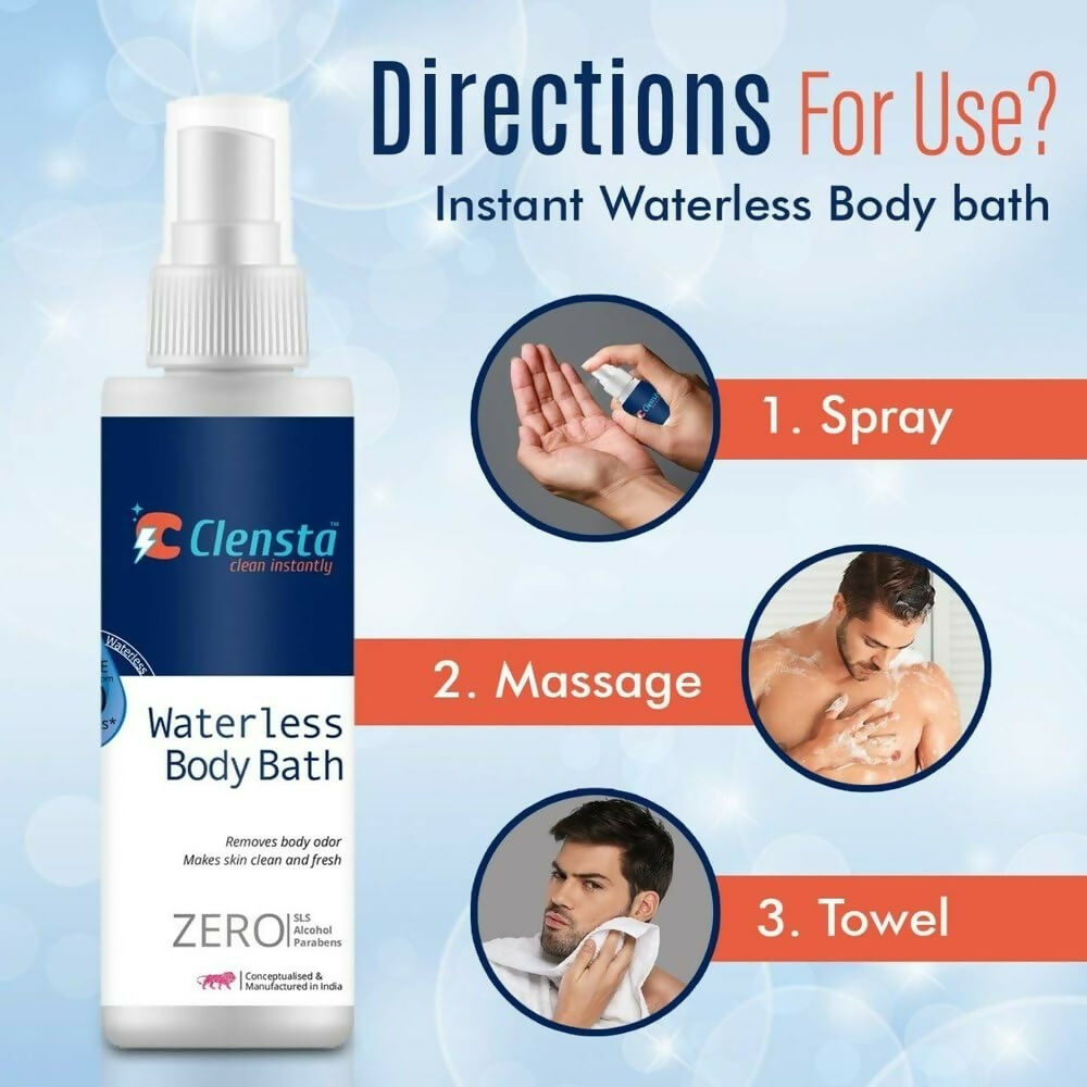 Clensta Waterless Body Bath For Men - Distacart