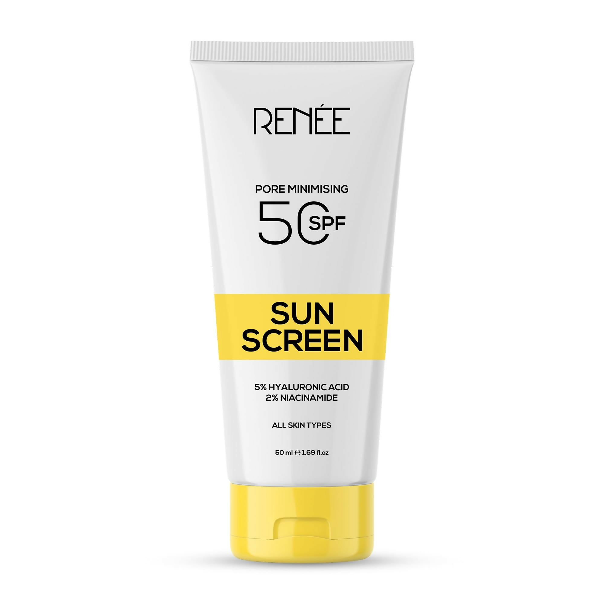 Renee Pore Minimizing Sunscreen Spf 50 With 5% Hyaluronic Acid & 2% Niacinamide For All Skins - Distacart