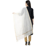 Thumbnail for A R SILK Chanderi Piping Regular Dupatta off White Color Dupatta or Chunni