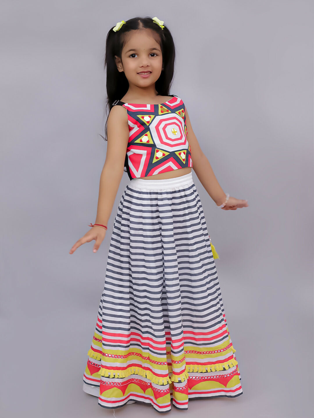 Lil Drama Shor-Gul Multicolor Lehanga Choli Set for Girls