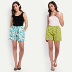 Thumbnail for Alvano Printed Blue, Green Boxer Shorts, Night Shorts, Regular Shorts, Bermuda Shorts - Distacart