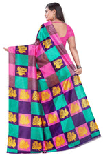 Thumbnail for Vamika Pink Printed Art Silk Saree - Distacart