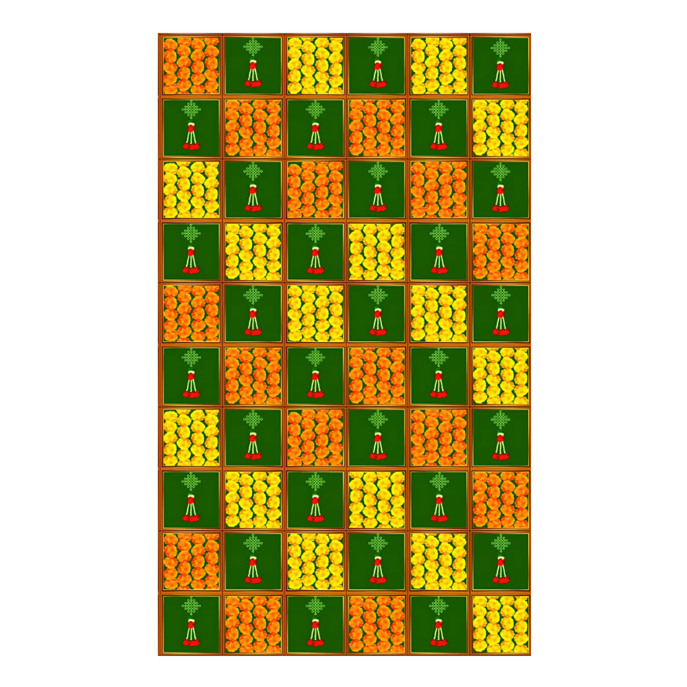 Sri Yagnaa M 8 – Small Muggu Flower Design Backdrop Cloth, 5 x 8 Ft