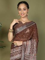 Thumbnail for Astita Cotton Brown Saree