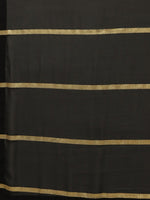 Thumbnail for Ahalyaa Women's Black Georgette Gold Print Ready to Wear Saree