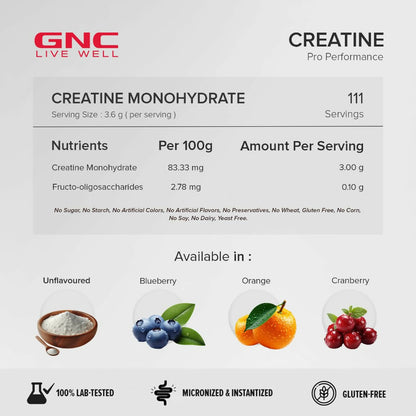 GNC Pro Performance Creatine Monohydrate Cranberry - Distacart